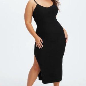 Fabletics Women's sz L Cloud Seamless Tank Midi Dress in Black